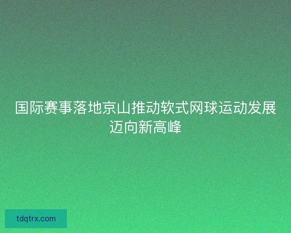 国际赛事落地京山推动软式网球运动发展迈向新高峰